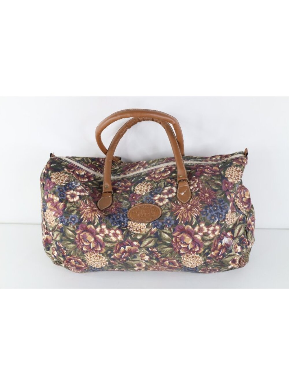 Vintage 90s Y2K Streetwear Babydoll Flower Floral Canvas Handled Duffel Bag